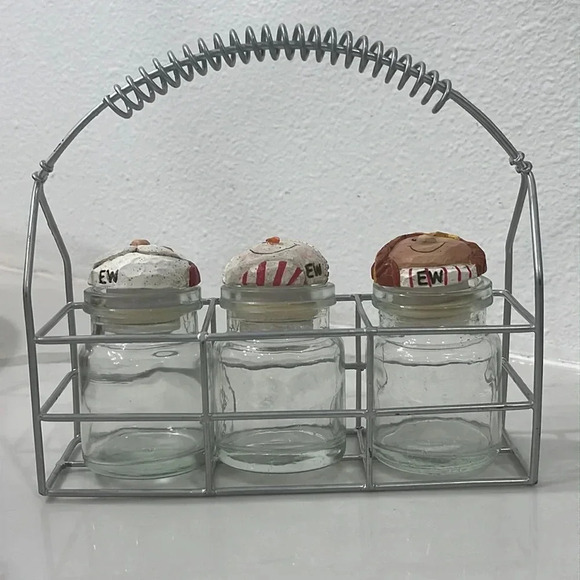 Eddie‎ Walker Apothecary Jar Set Angel Snowman Santa Midwest Cannon Falls - Picture 3 of 16